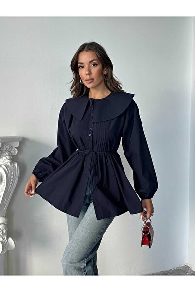 mydukkan.co Cămașă din poplin cu guler larg