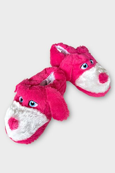 Liger Unisex Cute Dog Figured Non-Slip and Soundless Sole Home Slippers Fuchia