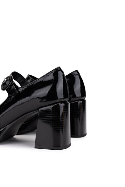 Tamer Tanca Women's Genuine Leather Black Patent Leather High Heels