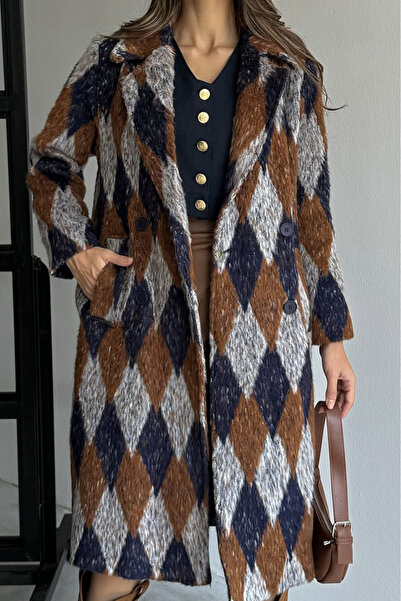 Suziş ПУХОВИЙ ПАЛЬТО З ПІДКЛАДКОЮ З ВЗОРЦЕМ БАКЛАВА CR8109