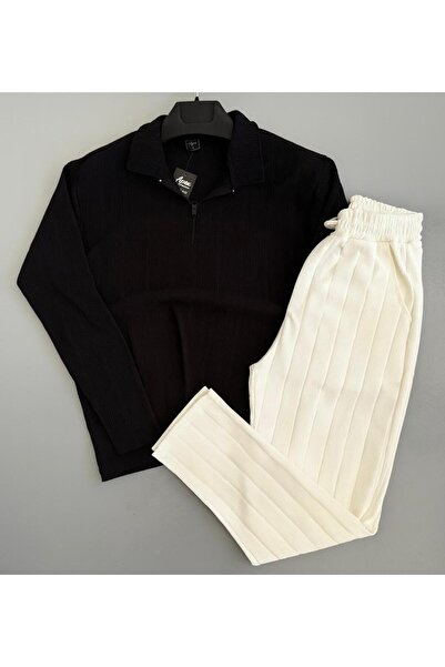 WENMİNG Men's Ottoman Fabric Bottom and Top Set