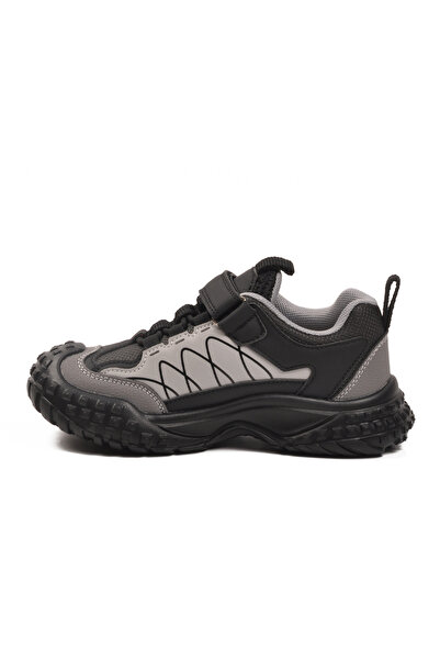 MARCOMEN Gray Velcro Non-Slip Lightweight Flexible Boys' Sports Shoes 22676 F