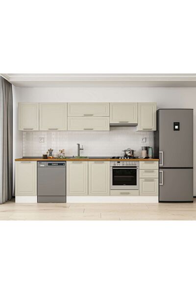 Alvinka 295X210 Cm Klasik Mebran Mutfak Dolabı Beyaz M-E90S45S40-1 Mebran | K...