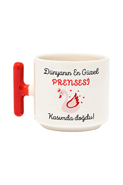 qoeuyl boutique The Most Beautiful Princess in the World Was Born in November Printed Birthday Gift t Cup Mug with Handle