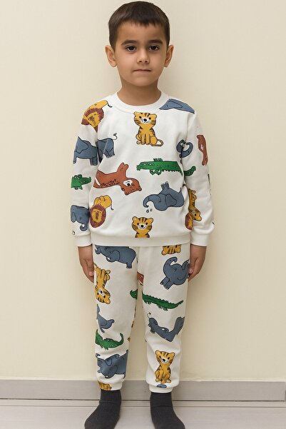 CiciTime Çocuk Modası Unisex Cotton-Lined Winter Warm Pajama Set for Girls and Boys