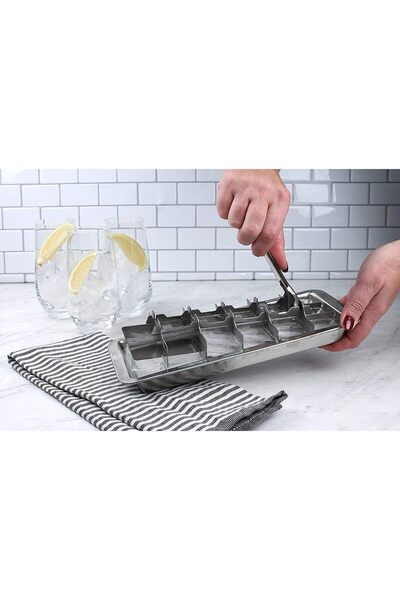 Generic 18/8 Stainless Steel Ice Cube Tray, 18-Slot with Easy-Release Handle - LUFMWCWD