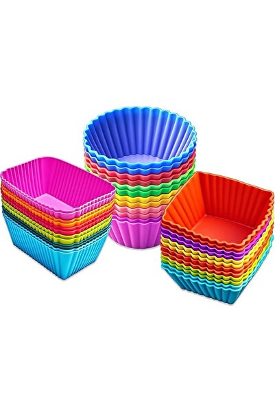 Generic 36 قطعة من أكواب الخبز المصنوعة من السيليكون غير اللاصقة والقابلة لإع...