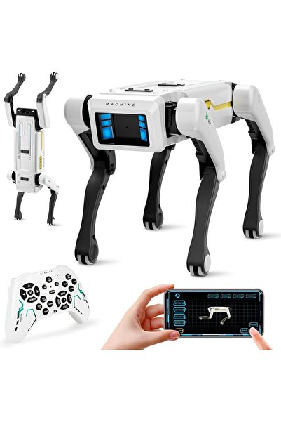 HYX كلب روبوت ذكي - حيوان أليف ذكي، روبوت STEM تفاعلي مع التحكم الصوتي والتطب...