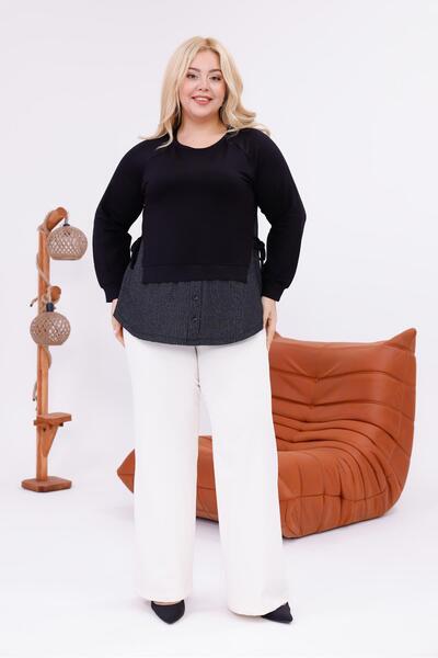 Siyezen Plus Size Lace Detailed Blouse