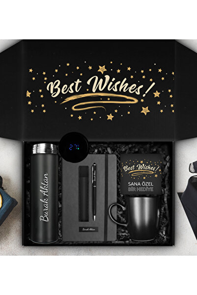 Apollon Gift Shop Kişiye Özel 500 ML Dereceli Termos & Kişiye Özel Defter & D...