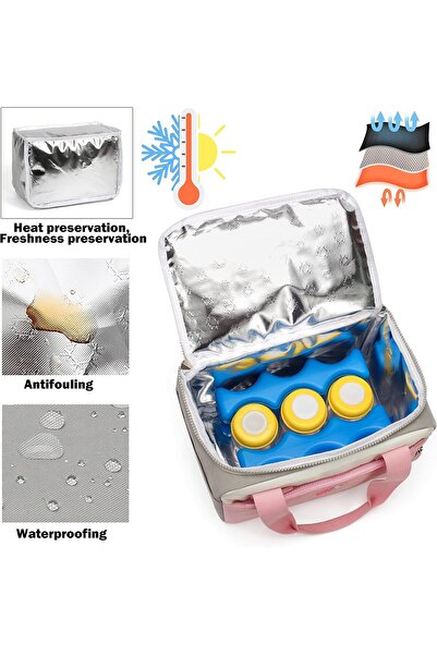 Generic Azoni Insulated Lunch Bag - Reusable Soft Cooler, Waterproof Nylon, Pink