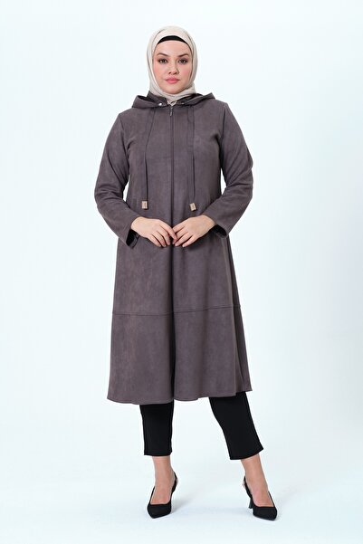 GLR&GYM BİLGENAZ KADIN BÜYÜK BEDEN SÜET KUMAŞ ARA BOY MEVSİMLİK KAP