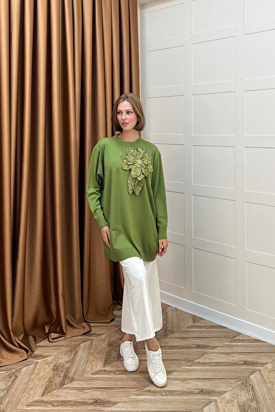 Stilife Μερσεριζέ Πλεκτό Τούνικ Πράσινο