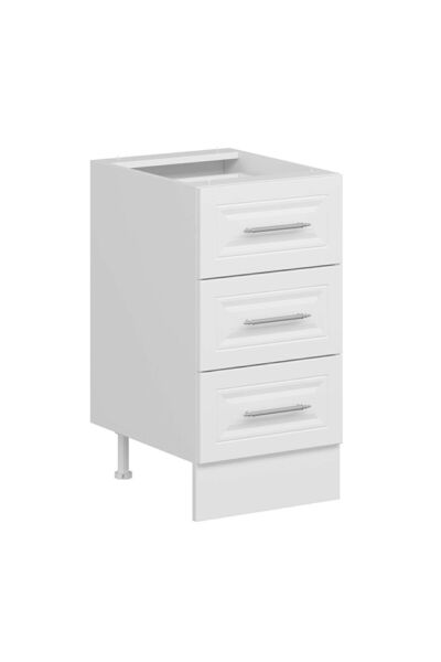 Alvinka Mutfak Modül Mbr_C Alt 3Ç Nray 45Cm Dolap Beyaz Beyaz Mdf