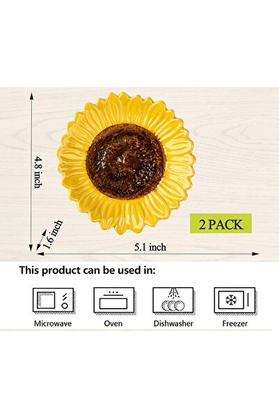 Generic DG Yu Ceramic Spoon Rests - Yellow Flower Shape (2 pcs)