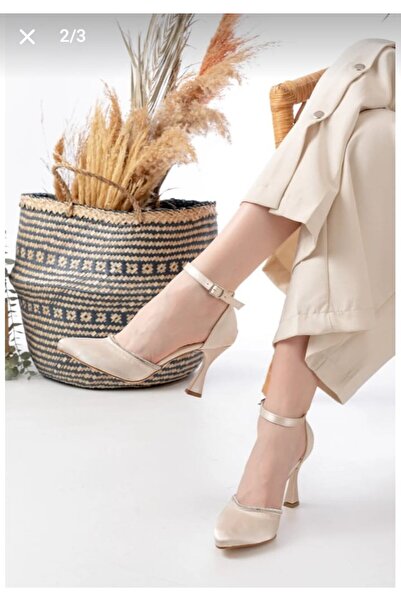 Henne Satin Stone Shoes with Heels