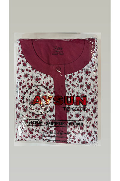 AYSUN TEKSTİL New Product... Winter Cotton Double-Layered Sha Fleece-Lined Umaş Wide Cut Open Front Gray Mother Pajama Set