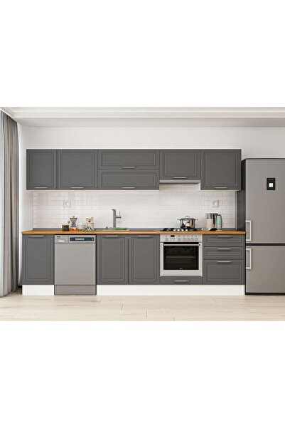 Alvinka 310X210 Cm Klasik Mebran Mutfak Dolabı Beyaz M-E90S40S60-1 Mebran | A...