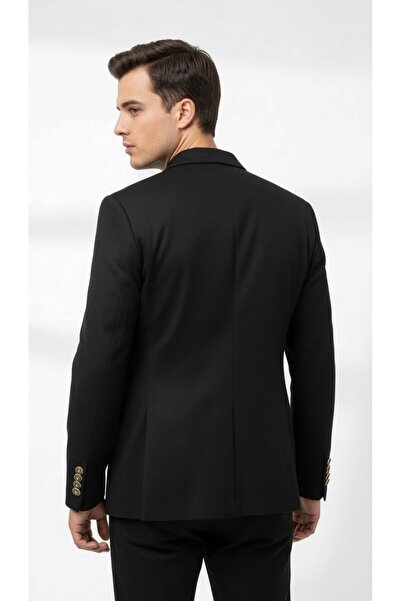 Plus Scorpion Erkek Suet Blazer Ceket – Şık Düğmeli Takım Elbise Üstü Slim Fit Model