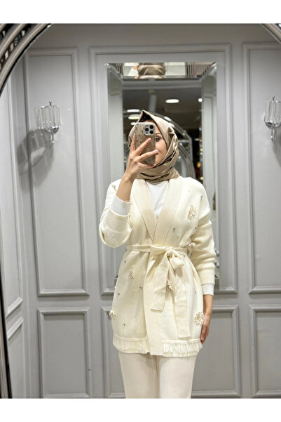 FUAT GÜRSEN Belted Beaded Cardigan