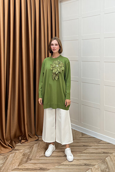 Stilife Μερσεριζέ Πλεκτό Τούνικ Πράσινο