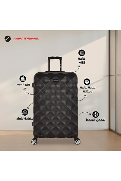 New Travel 3-Piece 8-Wheel Spinner Luggage Set, ABS Hard Shell, 360° Rolling Suitcase for Men and W