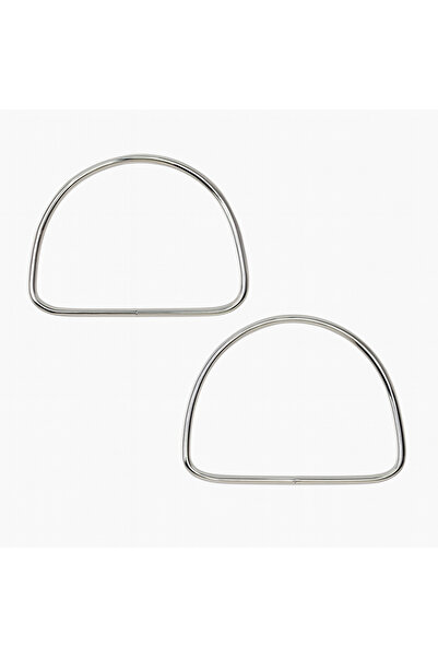 Prestij Boncuk مقبض حقيبة معدني فضي اللون طراز D مقاس 13 سم