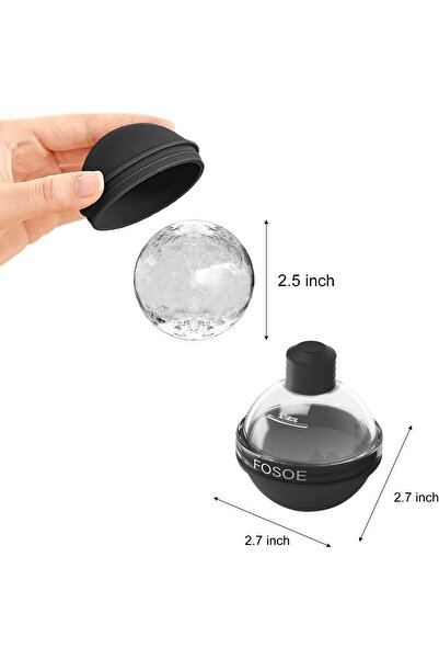 Generic FOSOE Silicone Whiskey Ice Ball Molds - Set of 4 with Lids