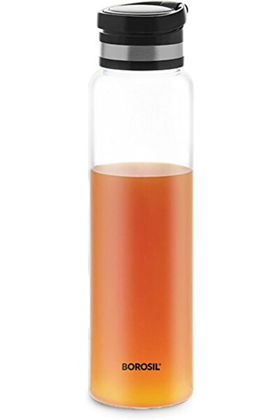 Home Box زجاجة بوروسيل إيزي جو الزجاجية مع غطاء ومقبض أسود، سعة 1 لتر (1000 مل)