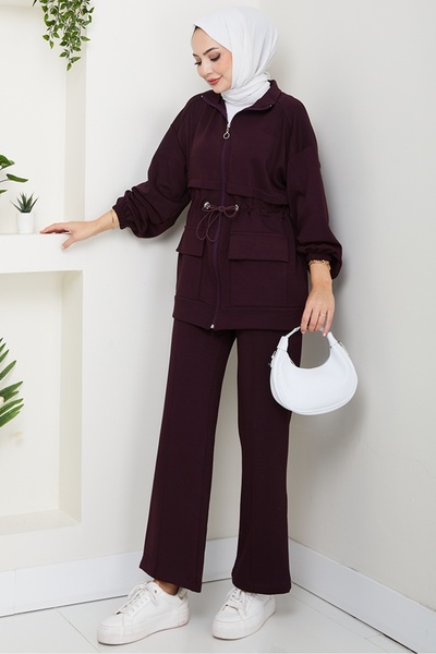 Bestenur Double Suit with Cap Pocket 1652 - Plum