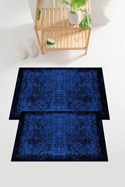 EVİMSEN طقم سجادة حمام حديثة من ديجيتال مطبوع مع قاعدة قابلة للغسل ومضادة للا...