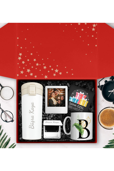 Apollon Gift Shop Kişiye Özel Beyaz Çelik Termos & Kişiye Özel Kupa & Kişiye ...