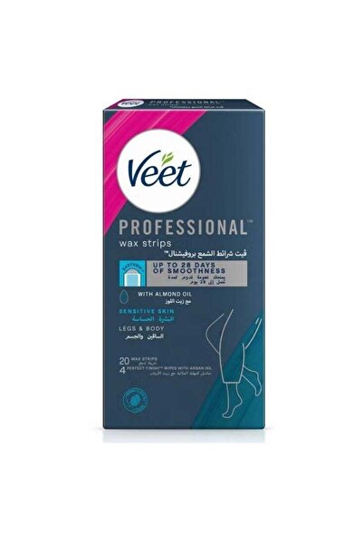 Veet شرائح شمع احترافية للبشرة الحساسة بزيت اللوز - 20 شريحة