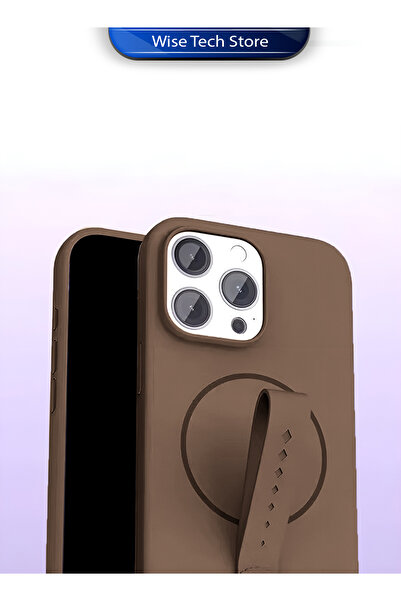 Wtech Apple iPhone 16 Pro 5G 2024 Invisible Magnetic Liquid Silicone Rotating Wristband Case Cover