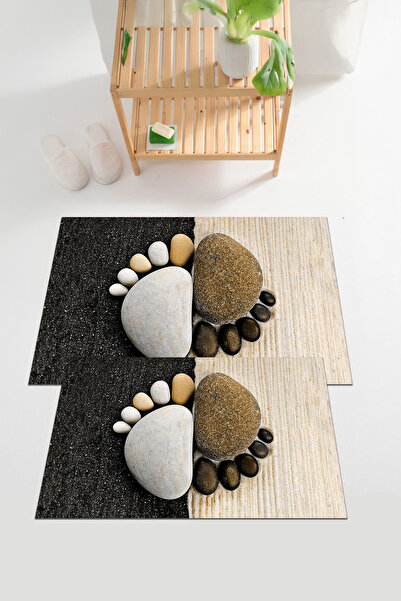 EVİMSEN Set de toaletă pentru baie, lavabil și anti-alunecare, cu model de pi...