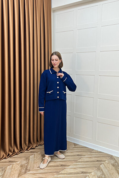 Stilife Трикотажний комплект з римською спідницею, синій