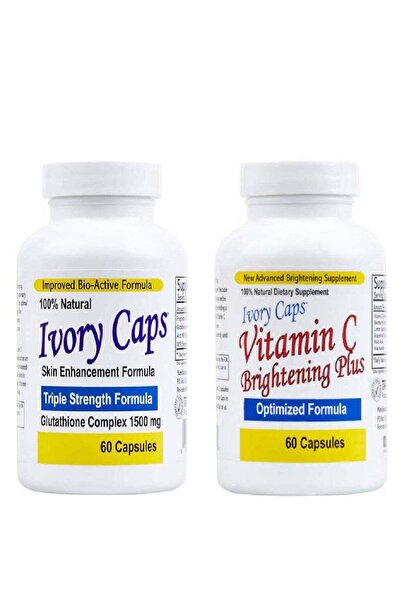 Ivory caps مجموعة تعزيز البشرة بمركب الجلوتاثيون وفيتامينات التفتيح بالإضافة ...