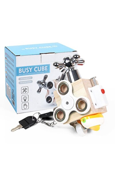 MACVI Wooden Educational Activity Cube by Macvi, interactive, sensory & motor skills, safe, 1+ yr