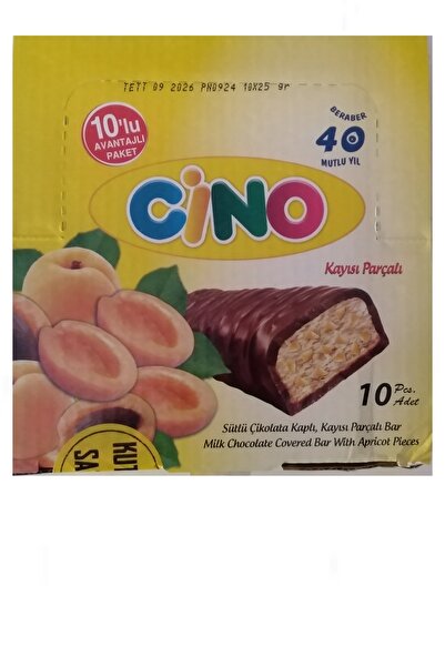 Cino CİNOBar Çikolata Kayısılı 10*25 gr