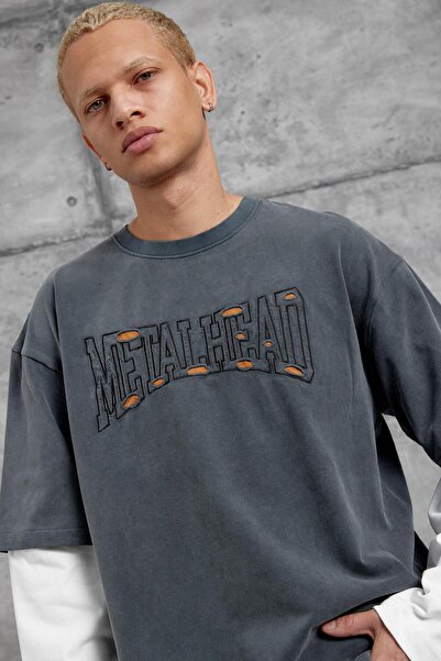 NOMARC Smoked Metalhead Printed Piece Sleeve Sweatshirt