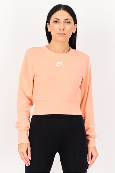 Nike Women Standard Fit Long Sleeve Outdoor Sweatshirt, Orange