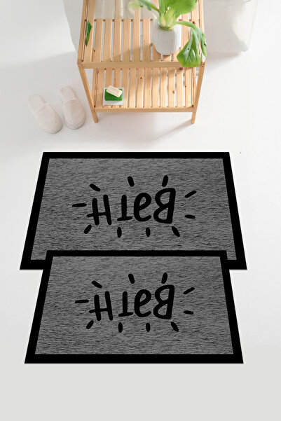 EVİMSEN Ψηφιακό σετ τουαλέτας με χαλάκι μπάνιου με γράμματα μπάνιου με με τύπ...