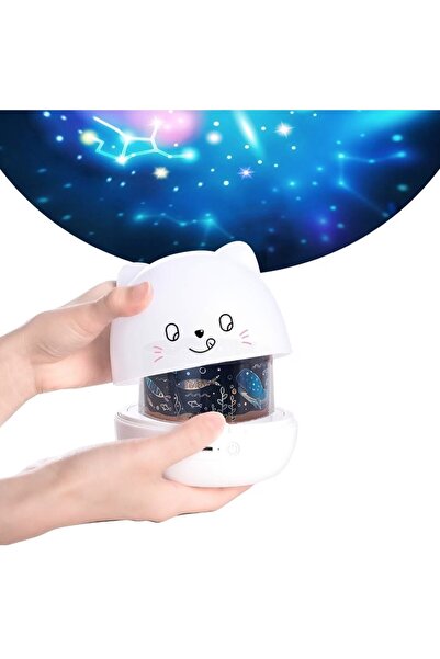 MACVI ® Musical Bear Night Light, LED projector, Bluetooth, 6 colors, USB 1200mAh, rotatable