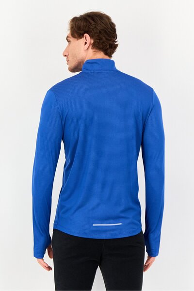 Nike Men Dri Fit Long Sleeve Running Sweatshirt, Blue