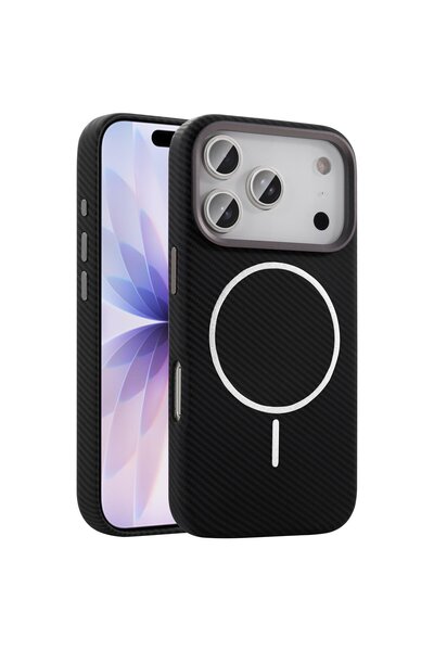 Dost iPhone 17 Pro Max Uyumlu Karbon Fiber Baskı Kaplamalı MagSafe Özellikli ...