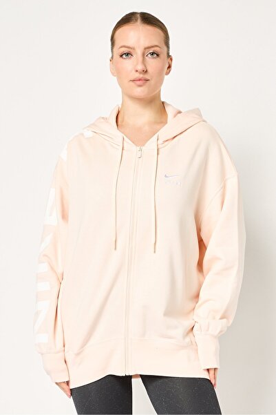 Nike Women Oversized Fit Long Sleeve Training Hoodie, Peach