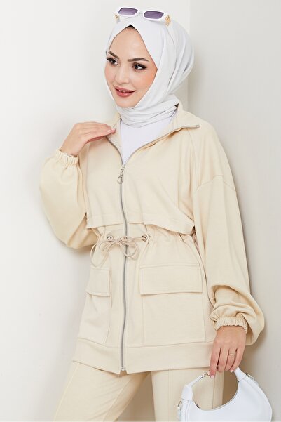 Bestenur Διπλό Σετ με Τσέπη Καλύμματος 1652 - Μπεζ