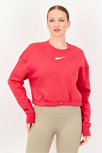 Nike Women Loose Fit Long Sleeve Outdoor Sweatshirt, Dark Pink