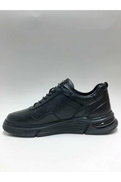 Pepita Genuine Leather Lace-Up Black Winter Men's Shoes