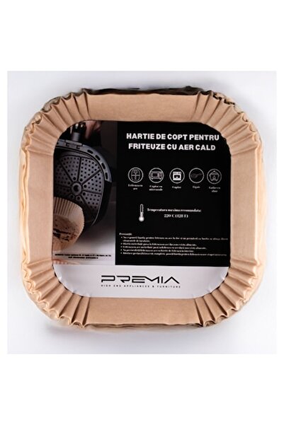 Premia Set de 50 de hârtie de copt pentru AirFryer, pătrată, 20 x 20 cm, maro